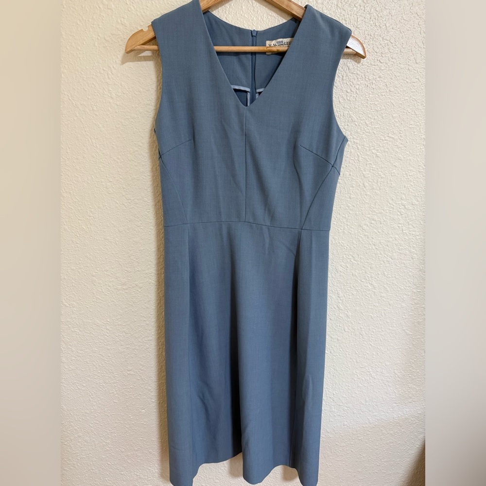 MM Lafleur Steel Blue Sleeveless Dress Size 6